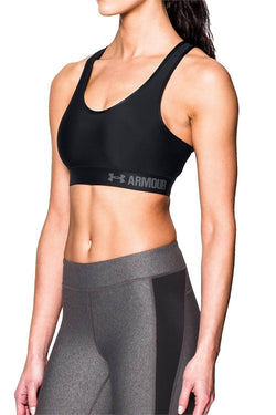 Under Armour Black HeatGear Compression Racerback Sports Bra thumbnail 1