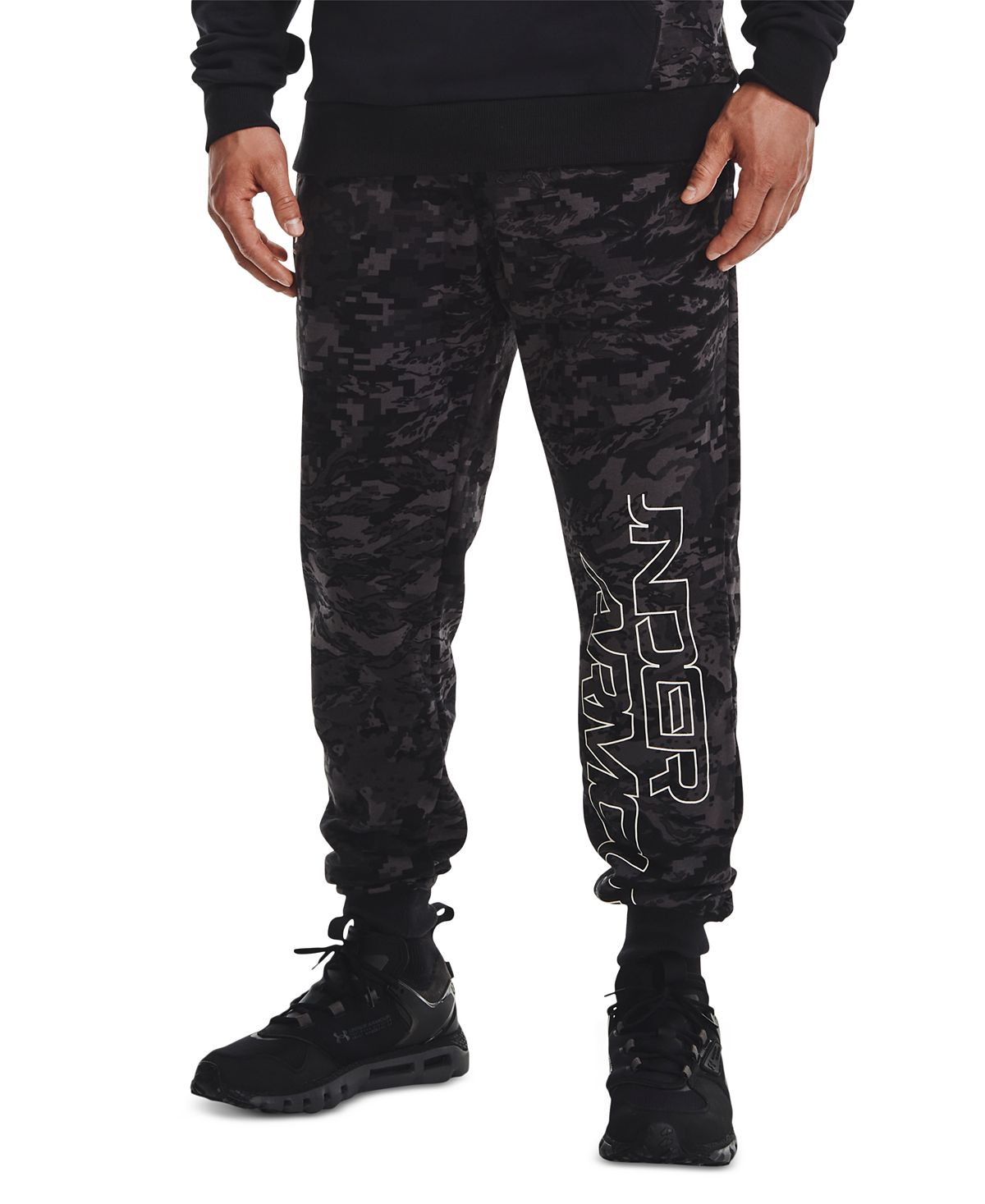 Under Armour Camo Logo Sweatpants Black CheapUndies