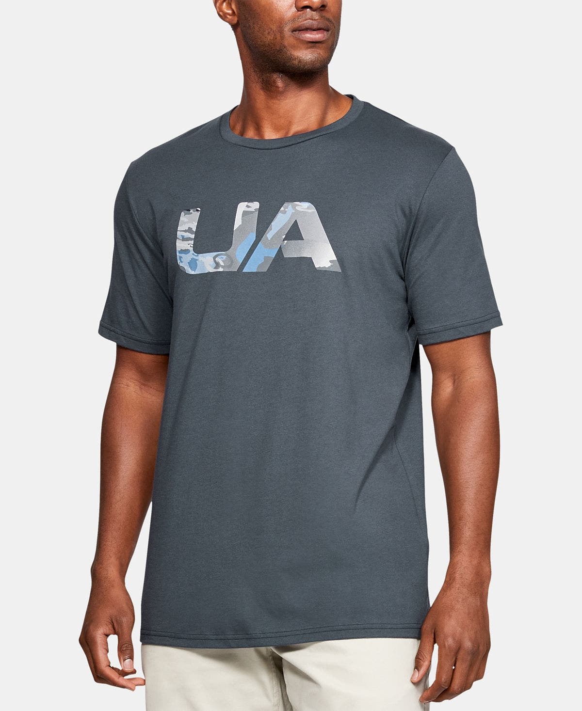 Under Armour Printed-logo T-shirt Grey/Blue Camo