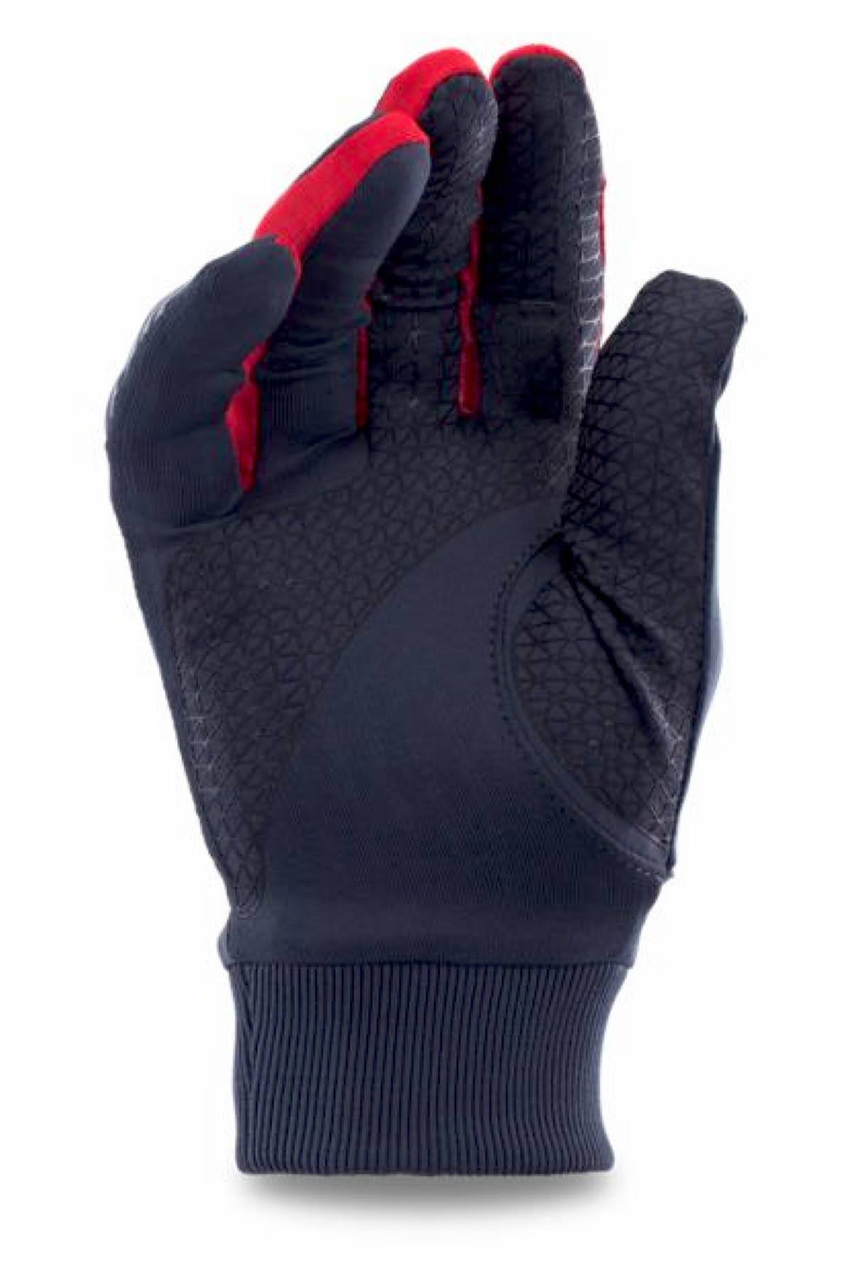 Under Armour Red/Stealth-Grey ENGAGE ColdGear Infrared Touchscreen Running Gloves
