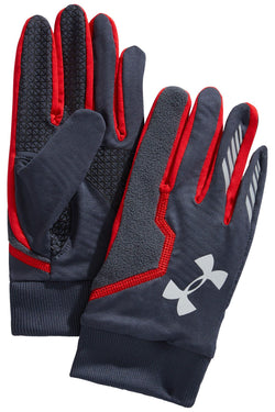 Under Armour Red/Stealth-Grey ENGAGE ColdGear Infrared Touchscreen Running Gloves thumbnail 1