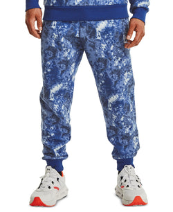 Under Armour Rival Fleece Cloud Camo Jogger Pants Tech Blue thumbnail 1