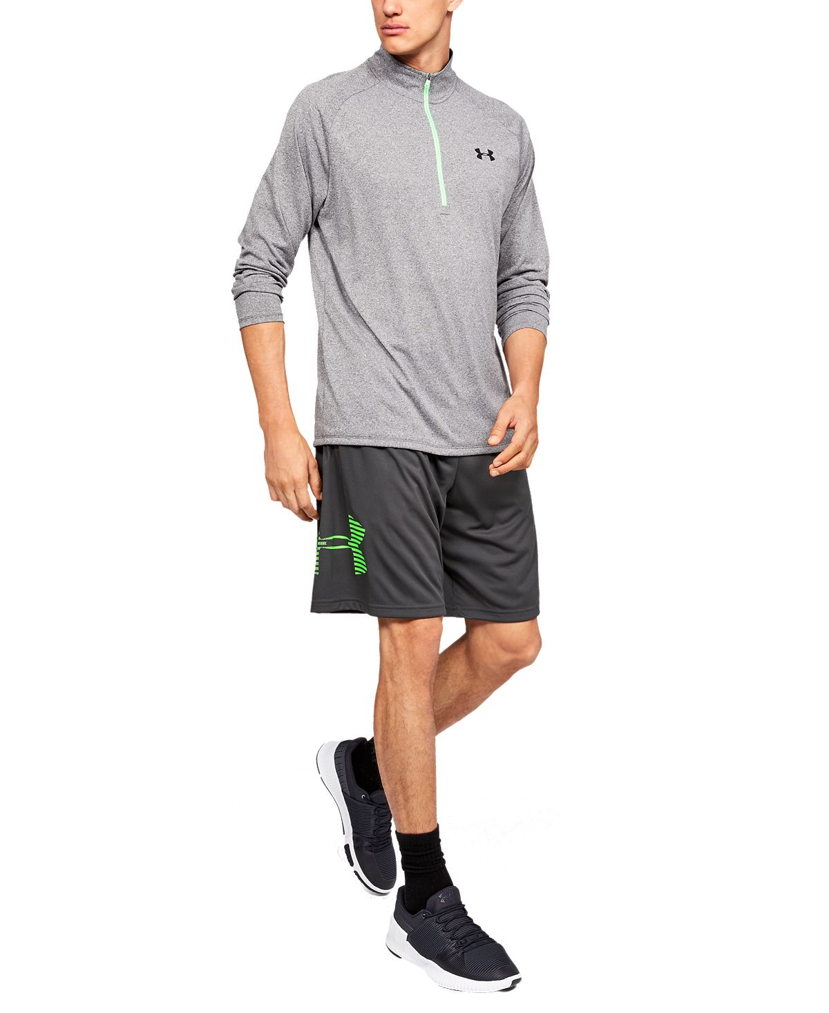 Under Armour Ua Tech Logo 10" Shorts Grey/Green