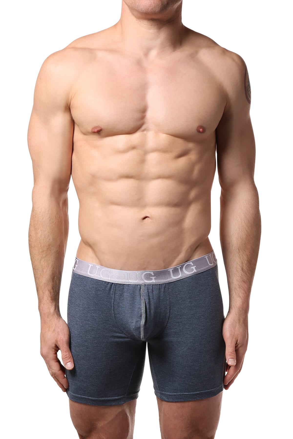 Undergear Denim-Blue Heather-Band Boxer Brief