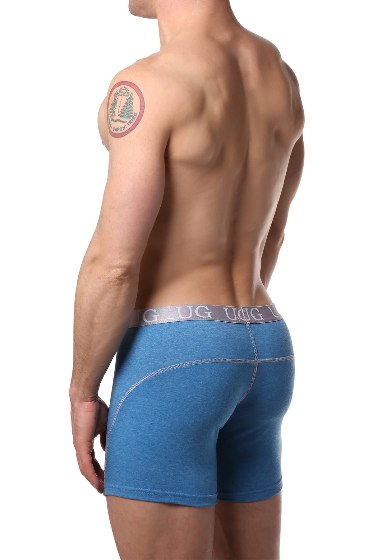 Undergear Pool-Blue Heather-Band Basix Boxer Brief