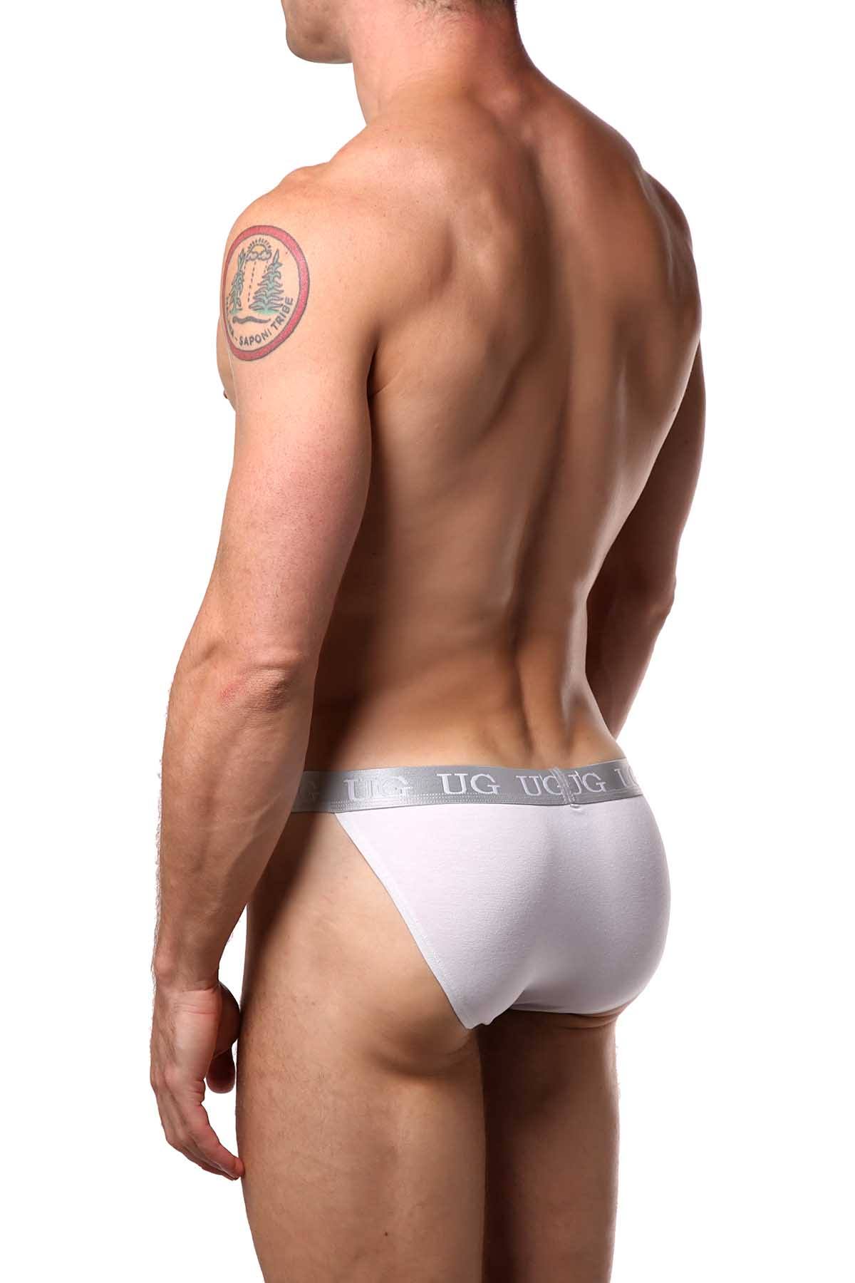 Undergear White Silver-Band Bikini