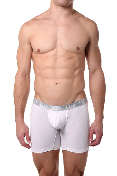 Undergear White Silver-Band Boxer Brief