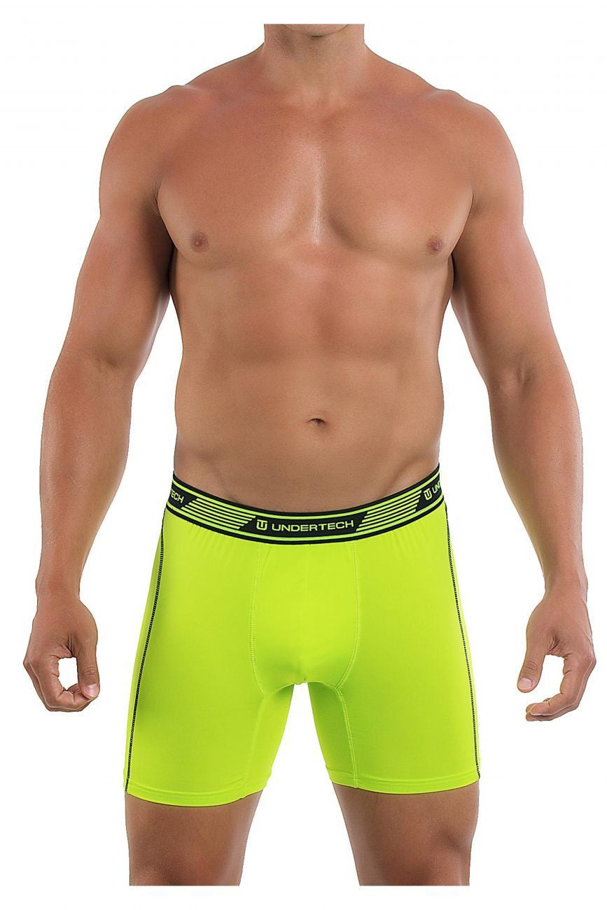 Undertech 347710-340 2Pk Solid Mesh Boxer Briefs Color Black-Green