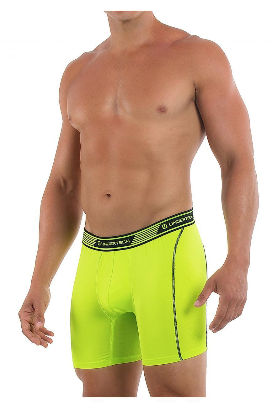 Undertech 347710-340 2Pk Solid Mesh Boxer Briefs Color Black-Green