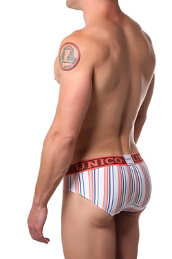 Unico Peach/Blue/Multi Striped Jivana Brief thumbnail 2