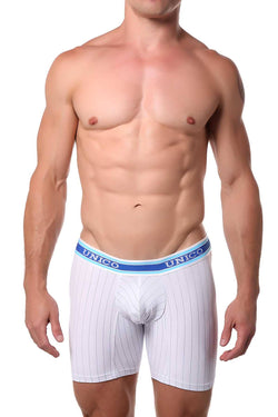 Unico White/Blue-Pinstripe Calm Boxer Brief thumbnail 1