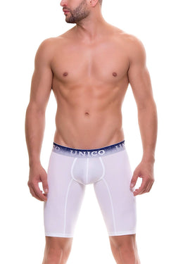 Unico White/Silver/Navy Incandescent Long Boxer Brief thumbnail 1