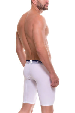 Unico White/Silver/Navy Incandescent Long Boxer Brief thumbnail 3