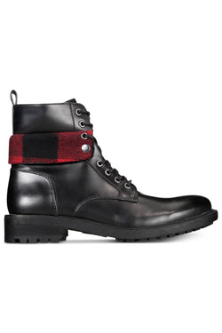 Unlisted by Kenneth Cole Black/Red Flannel High-Top Boot thumbnail 2