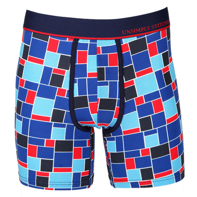 Unsimply Sitched Blue Century Tile Boxer Brief