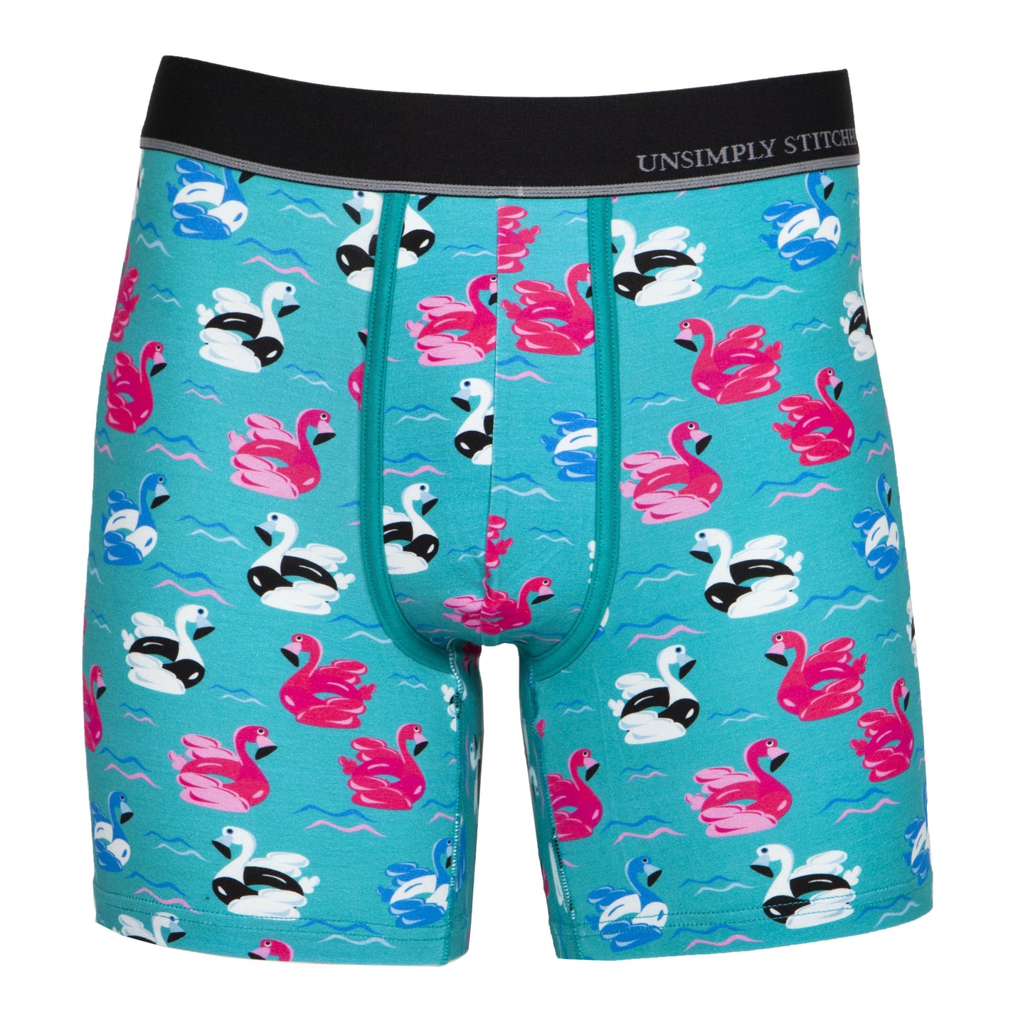 Unsimply Stitched Blue Flamingo Floaties Boxer Brief