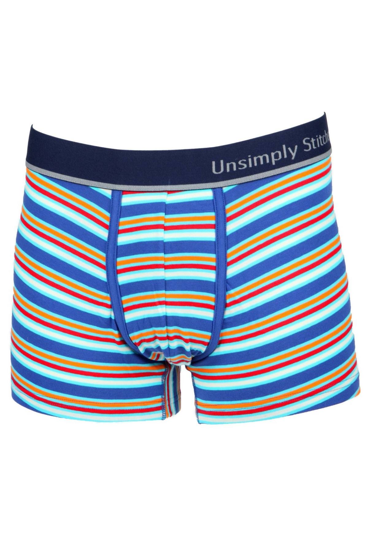 Unsimply Stitched Blue/Orange/Red Sunset-Stripe Trunk