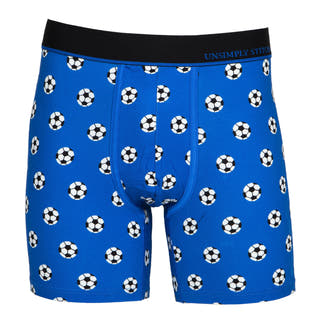 Unsimply Stitched Blue Soccer Balls Boxer Brief