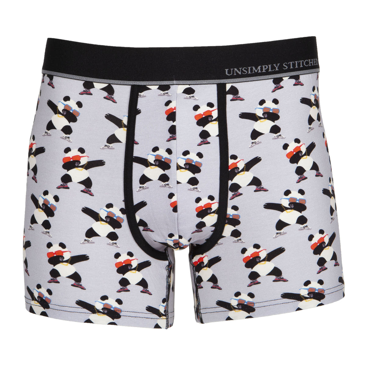 Unsimply Stitched Grey Dabbing Panda Trunk