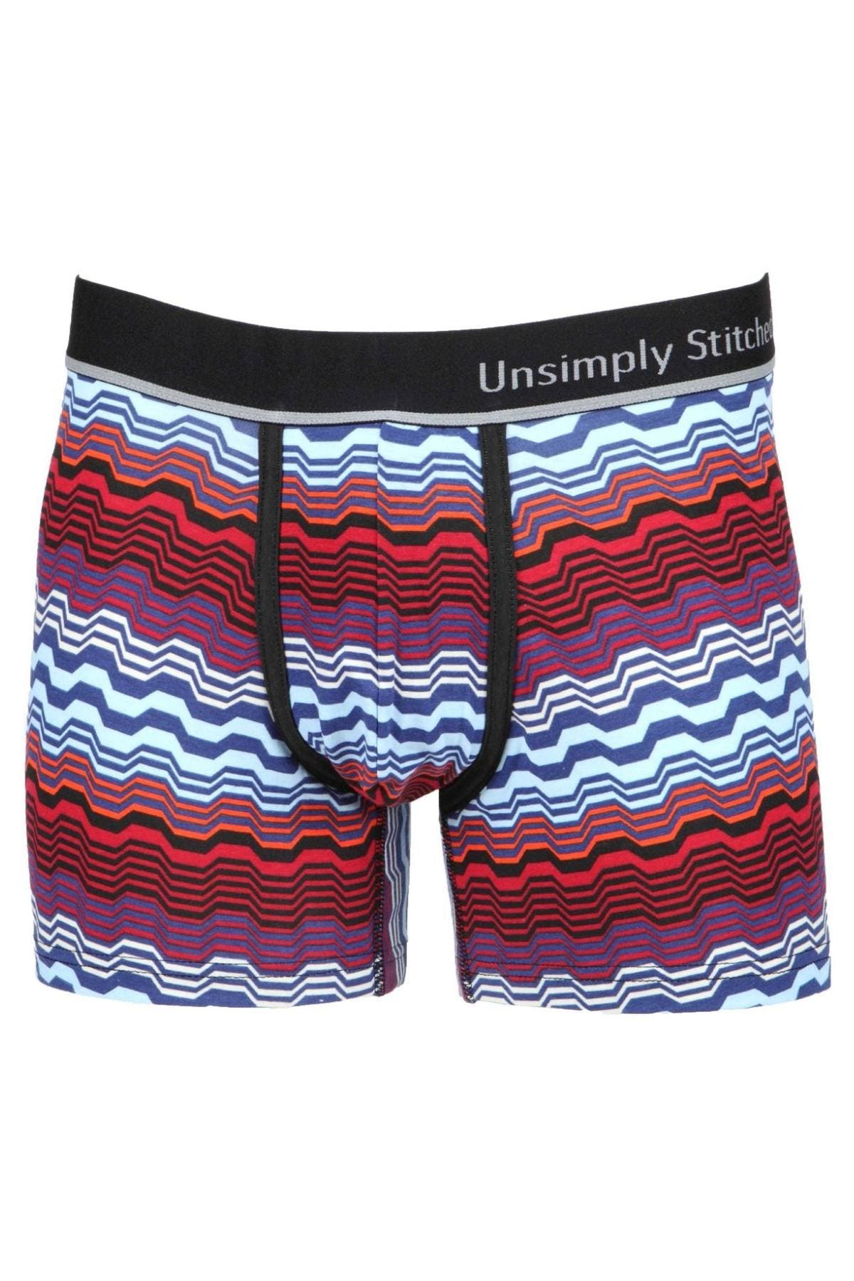 Unsimply Stitched Red/Wht/Denim Geo-Swell Boxer Brief