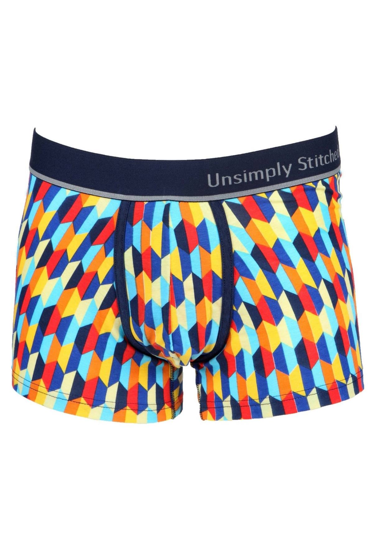 Unsimply Stitched Yellow/Orange/Blue Accordian Trunk