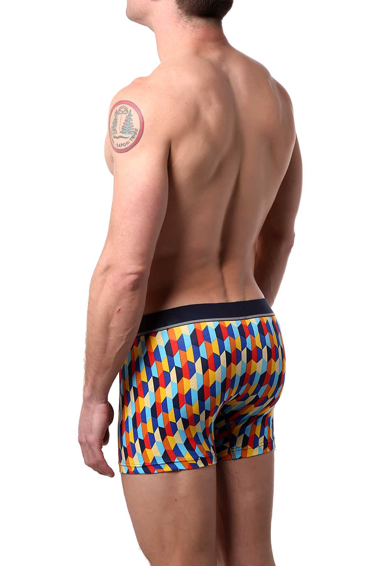 Unsimply Stitched Yellow/Orange/Blue Accordian Trunk