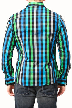 V.I.P. Collection Green Buffalo Plaid Button-Up Shirt thumbnail 3