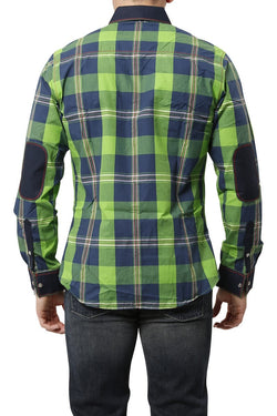 V.I.P. Collection Green Plaid Patch Elbow Shirt thumbnail 2