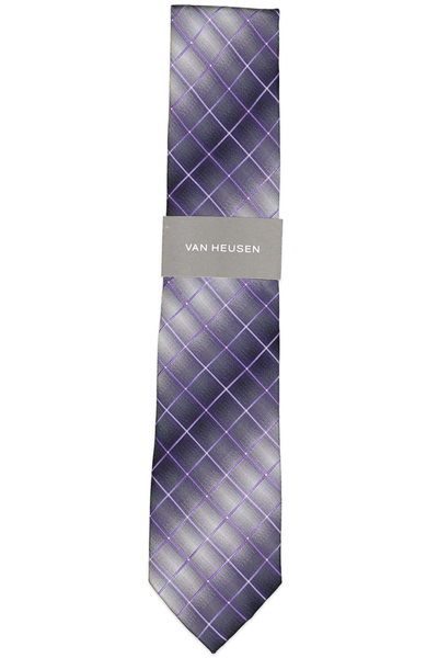 VAN HEUSEN/PVH NECKWEAR INC TONAL GRID PURPLE
