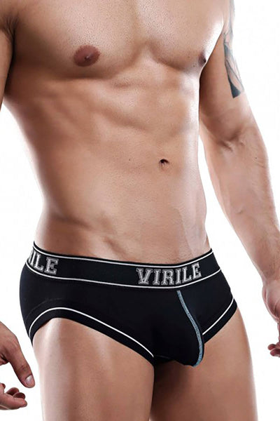 VIRILE Black Classic Cotton Sport Brief