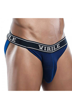 VIRILE Navy Padded-Pouch Jock thumbnail 1