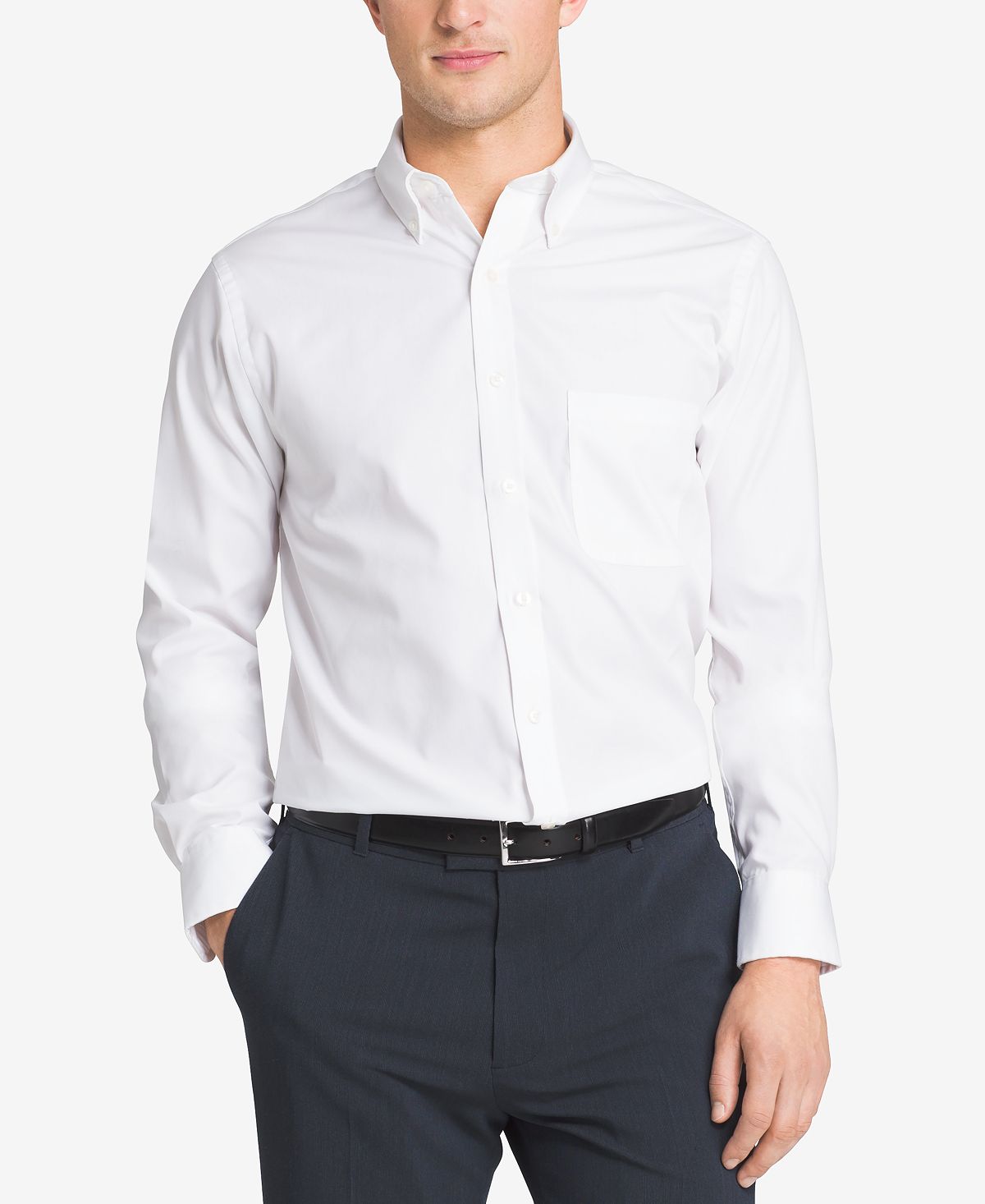 Van Heusen Classic-fit Easy Care Pinpoint Oxford Dress Shirt White