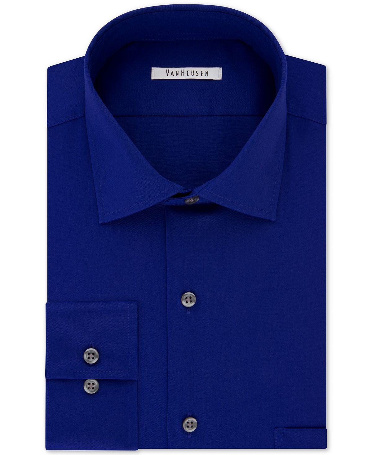 Van Heusen Classic-fit Wrinkle Free Flex Collar Stretch Solid Dress Shirt Royal Blue
