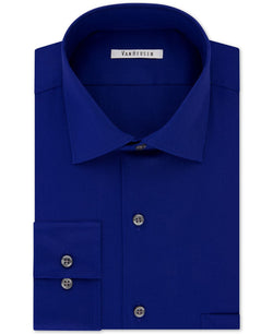 Van Heusen Classic-fit Wrinkle Free Flex Collar Stretch Solid Dress Shirt Royal Blue thumbnail 2