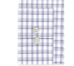 Van Heusen Classic/regular Fit Stretch Flex Blue Check Dress Shirt Violet thumbnail 2