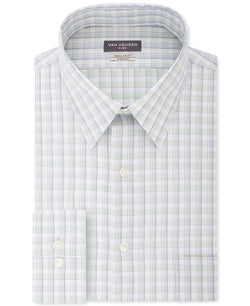 Van Heusen Classic/regular-fit Wrinkle-free Performance Stretch Flex Collar Plaid Dress Shirt Danish Blue thumbnail 1