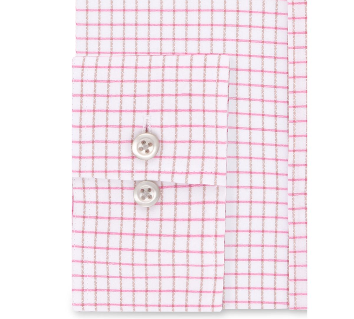 Van Heusen Flex Classic/regular-fit Stretch Wrinkle-free Check Dress Shirt White/Pink