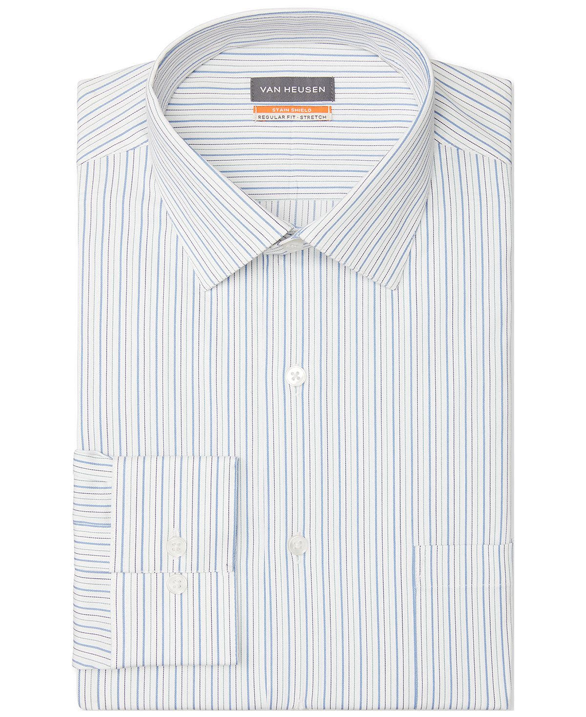 Van Heusen Regular-fit Stain Shield Dress Shirt Blue Ivy