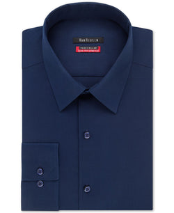 Van Heusen Slim-fit Flex Collar Stretch Solid Dress Shirt Night Blue thumbnail 1