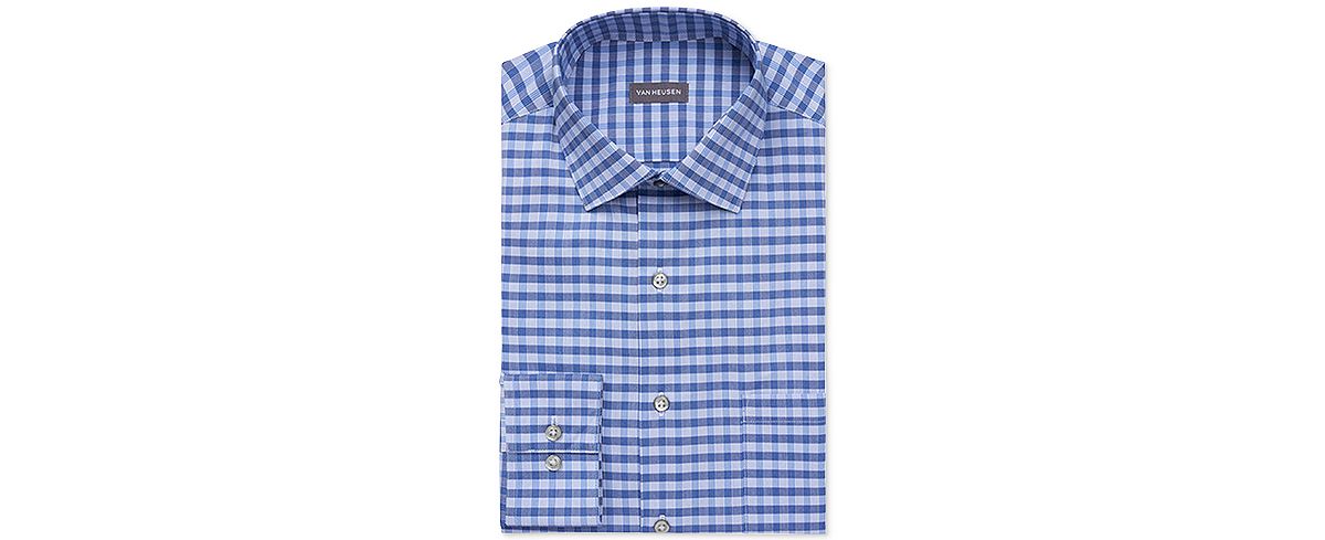 Van Heusen Stain Shield Regular Fit Stretch Dress Shirt Indigo