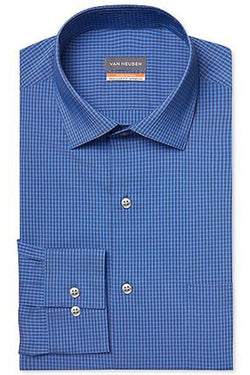 Van Heusen Stain Shield Regular Fit Stretch Dress Shirt Pacific Blue thumbnail 1