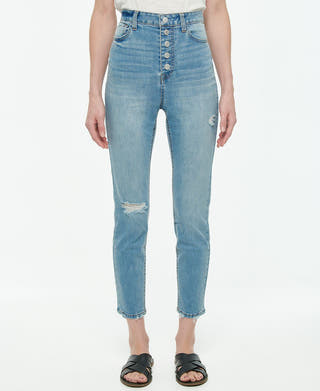 Vanilla Star Juniors' Exposed Button-fly High Rise Skinny Jeans Renny