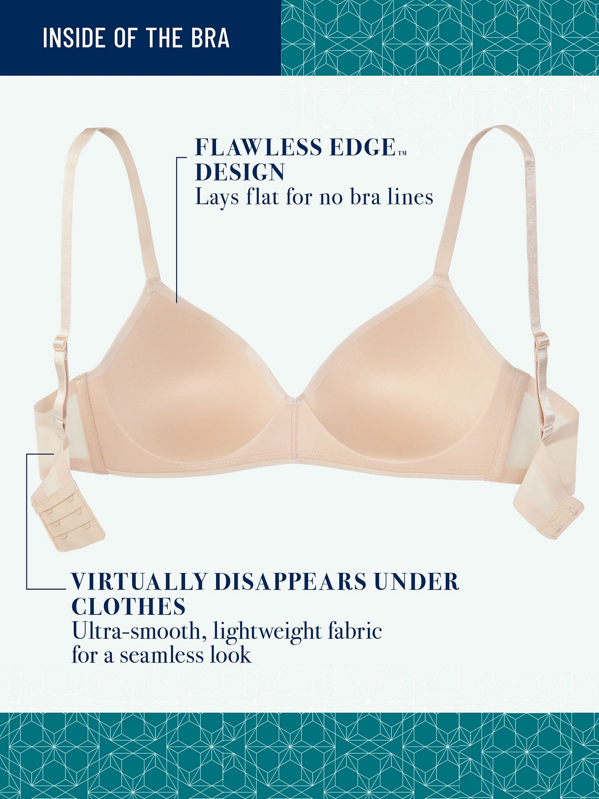Vanity Fair Nearly Invisible Full Coverage Wirefree Bra 72200 In The Buff