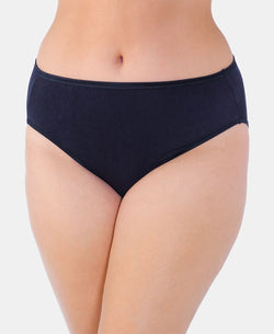 Vanity Fair Wo Illuminationplus High-cut Satin-trim Brief Underwear 13810 Midnight Black thumbnail 1