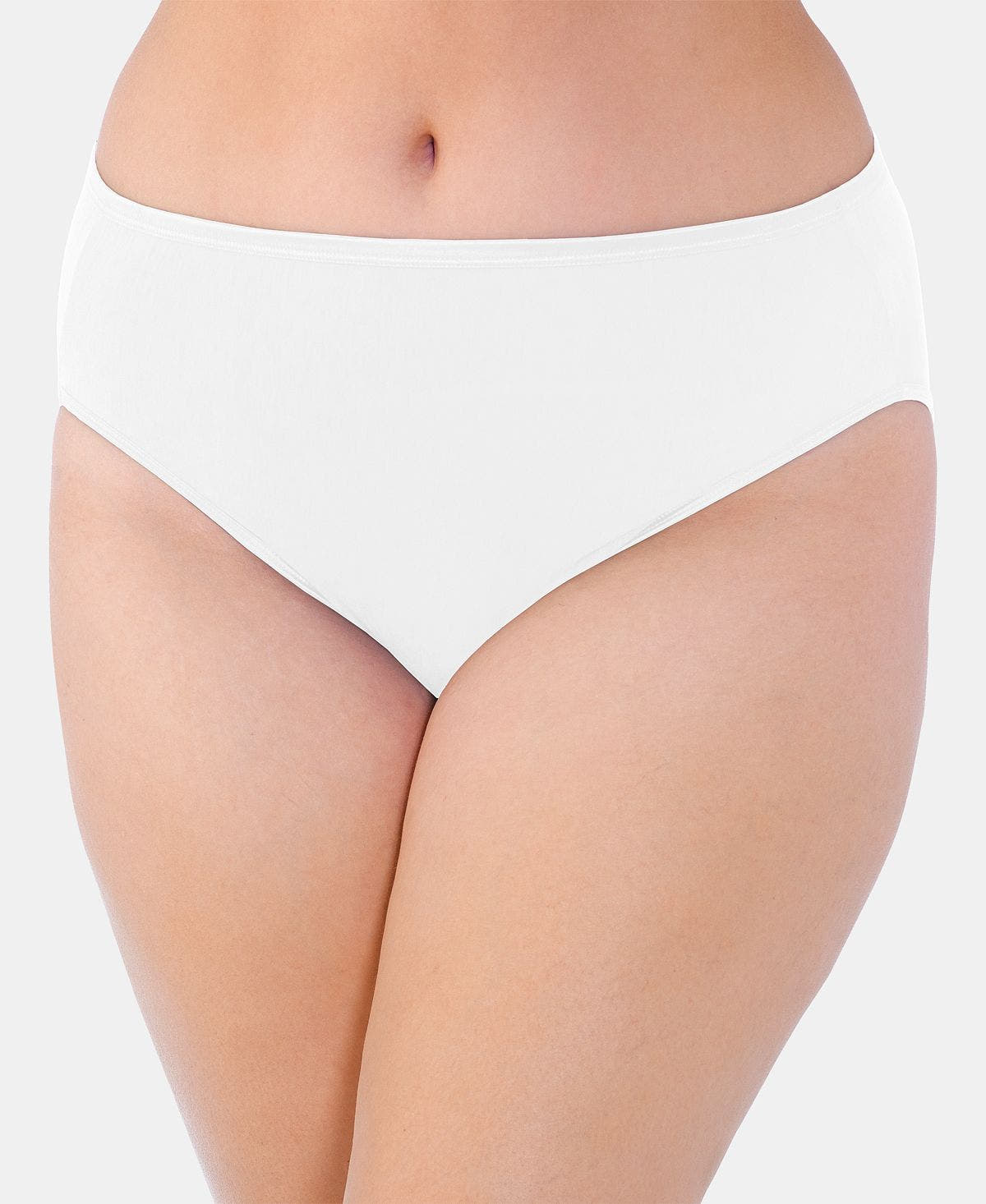 Vanity Fair Wo Illuminationplus High-cut Satin-trim Brief Underwear 13810 Star White