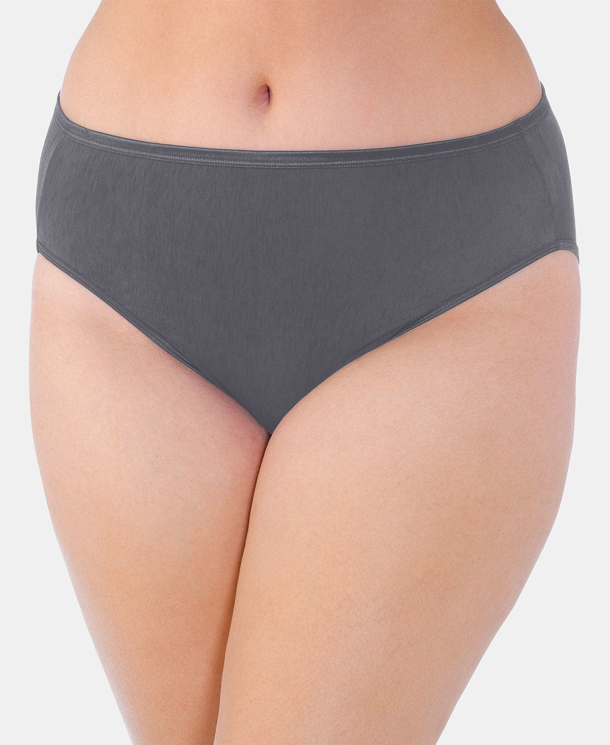 Vanity Fair Wo Illuminationplus High-cut Satin-trim Brief Underwear 13810 Steele Violet