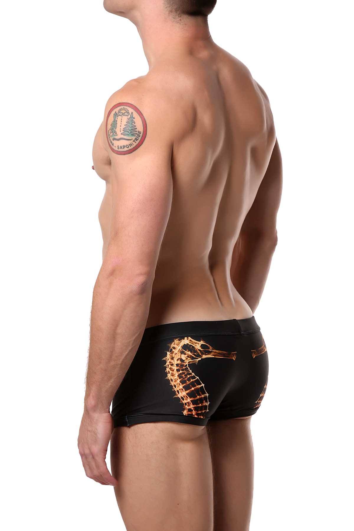Vanwolff Gold/Black Seahorse Prey Swim Trunk