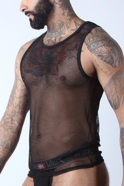 Vaux Black VX1 Mesh Tank Top thumbnail 1