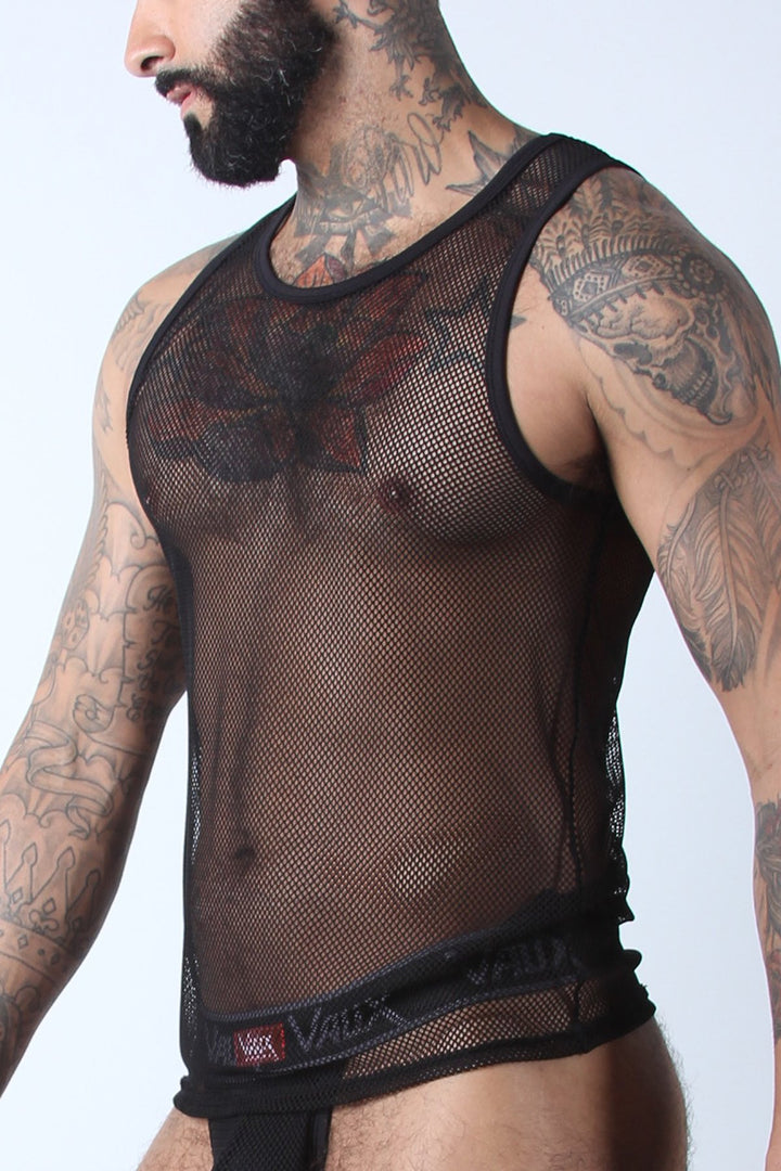 Vaux Black VX1 Mesh Tank Top