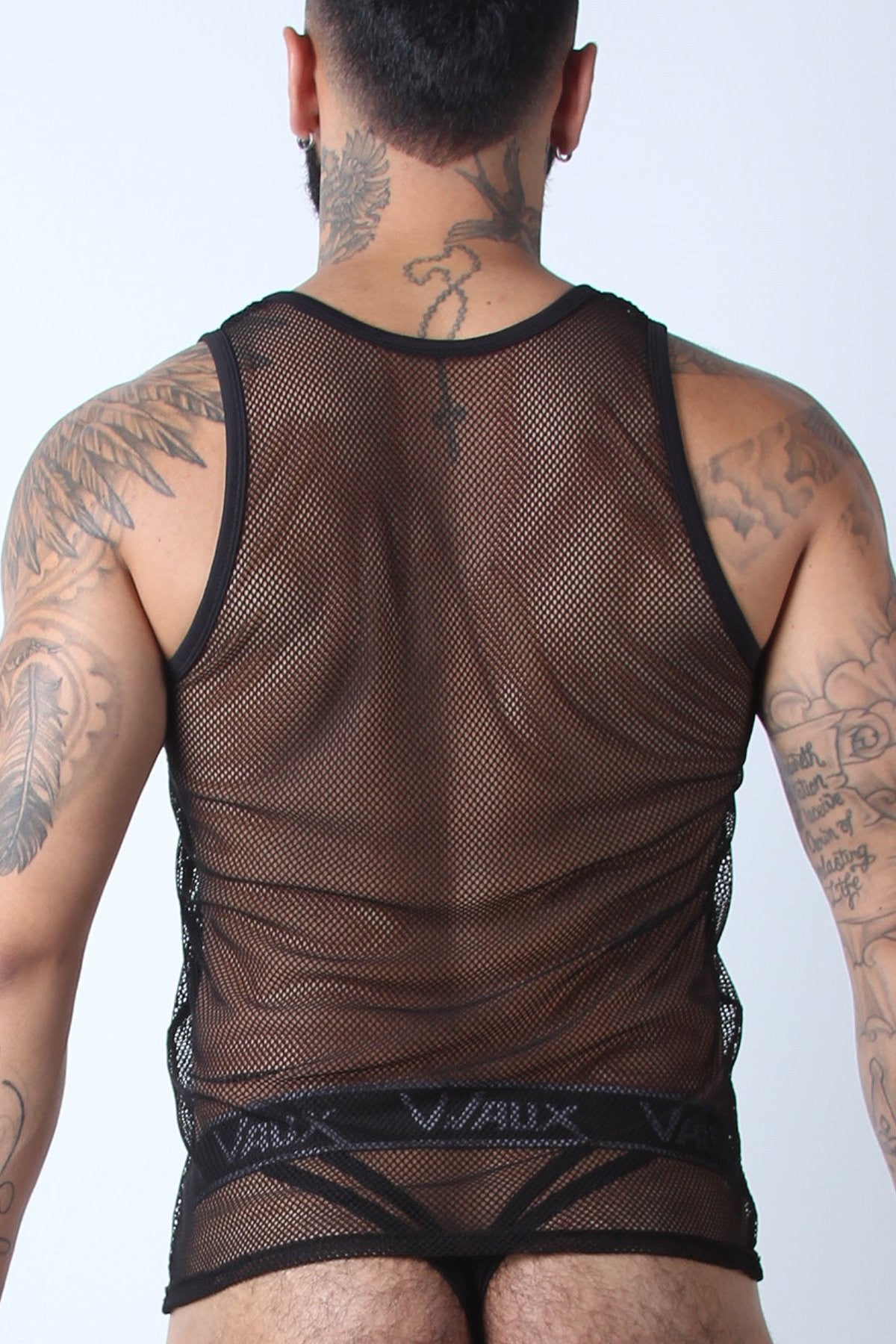 Vaux Black VX1 Mesh Tank Top